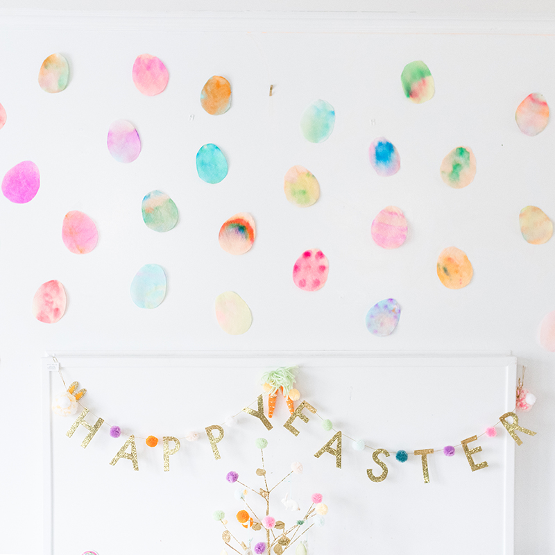 Tie Dye Easter egg Decor 